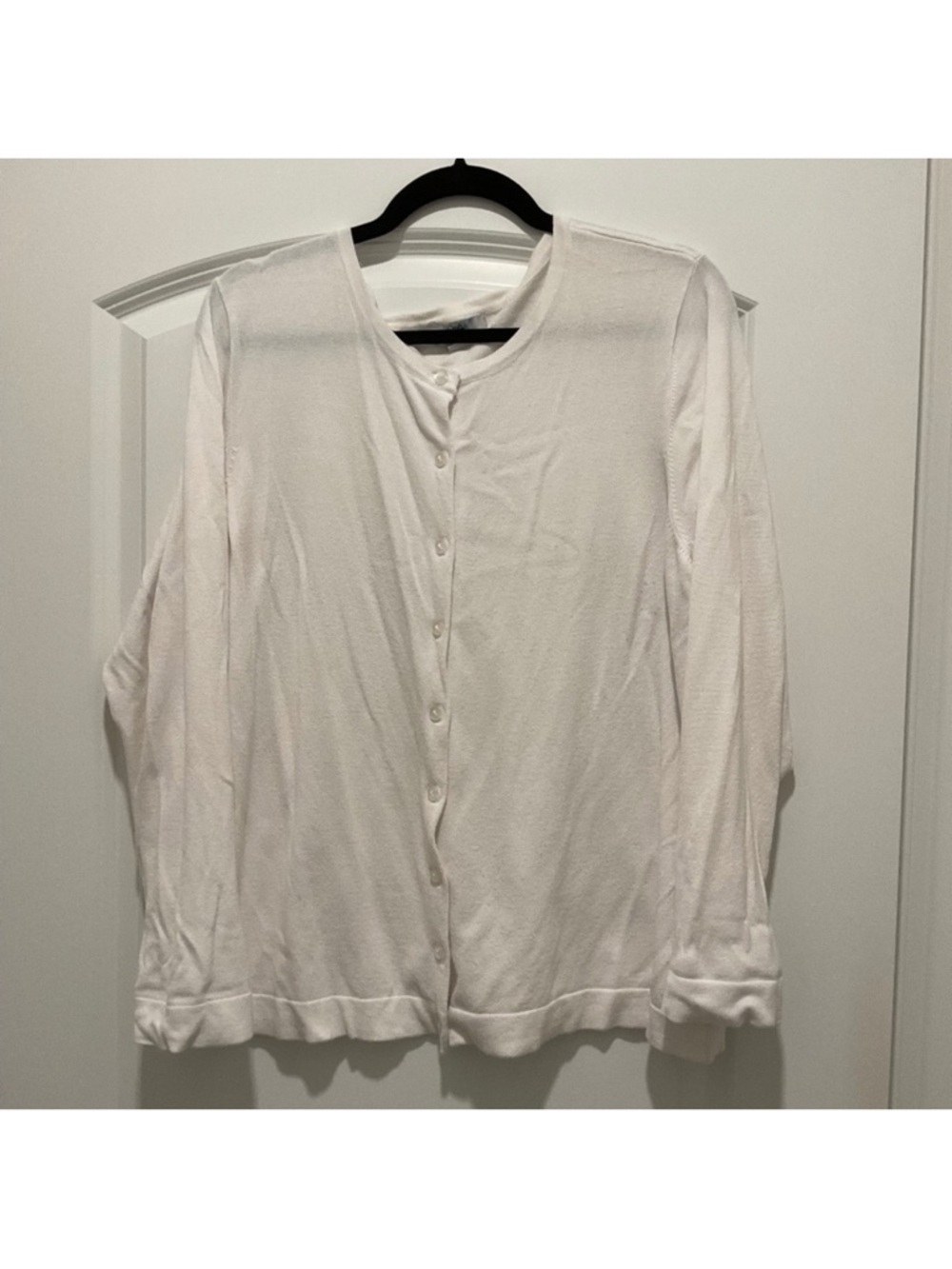 Classic White Button-Front Cardigan